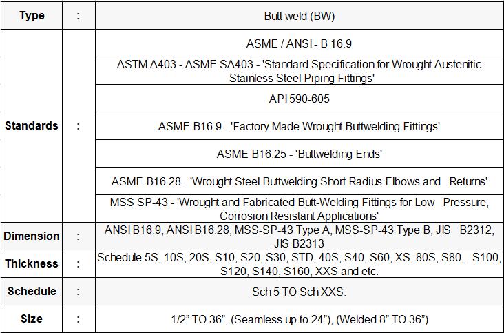 asme b16.9 carbon steel pipe elbow specifal