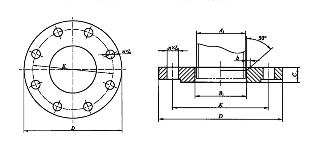 Plate flat welding flange